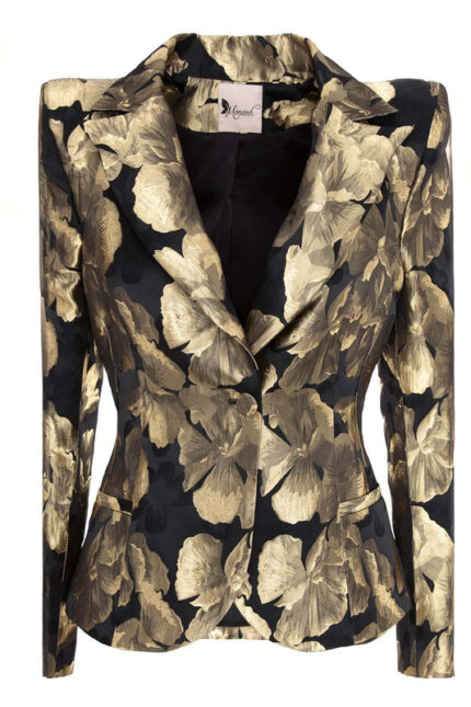 Sacou cambrat cu umeri supradimensionali - imagine 2