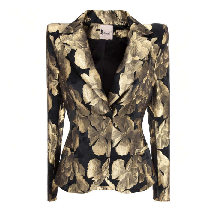 Sacou cambrat cu umeri supradimensionali - imagine 2