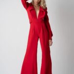 Salopeta cu decolteu adanc red