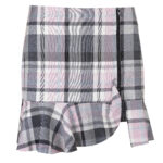 Fusta Gray Print cu volan nefinisat