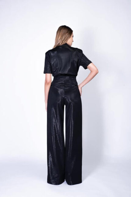 Salopeta din material peliculizat cu croiala ampla - imagine 2