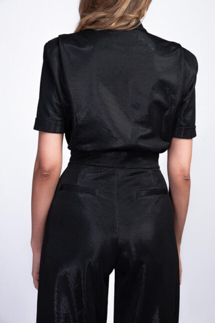 Salopeta din material peliculizat cu croiala ampla - imagine 3