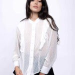 Camasa cu volane si buline white