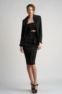 Fusta cu clini transparenti si insertii din paiete