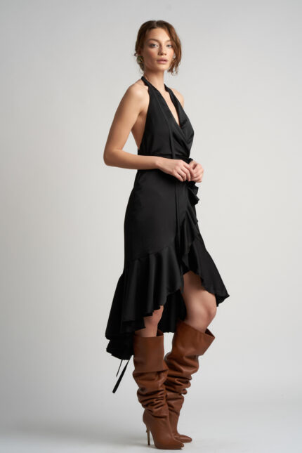 Rochie cu decolteu halter si spate gol - imagine 2