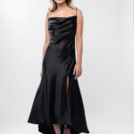 Rochie cu slit si bretele subtiri