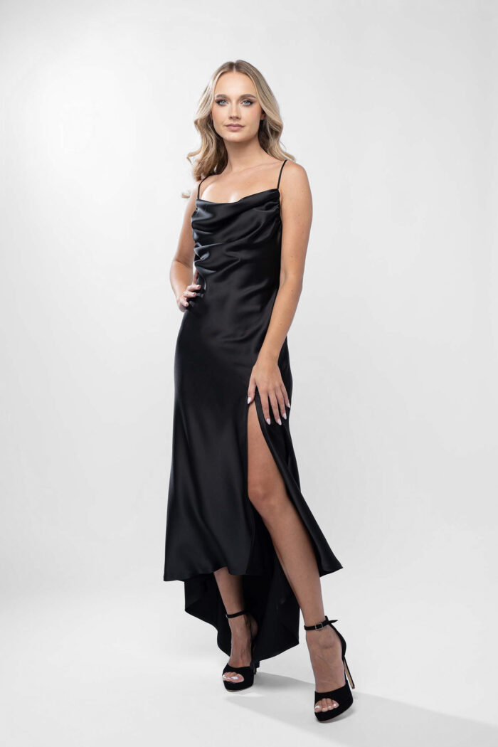 Rochie cu slit si bretele subtiri - imagine 2