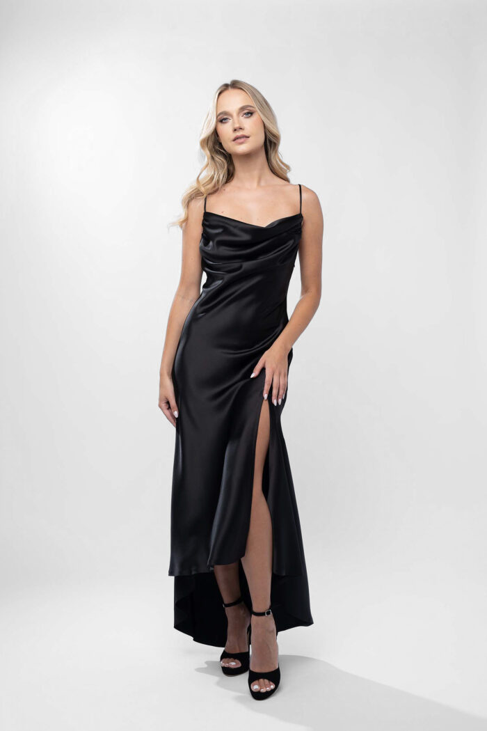 Rochie cu slit si bretele subtiri - imagine 3