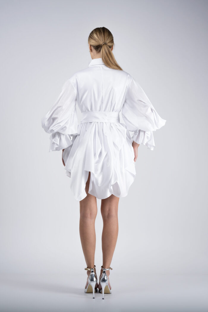 Rochie mini peliculizata cu fusta asimetrica - imagine 4