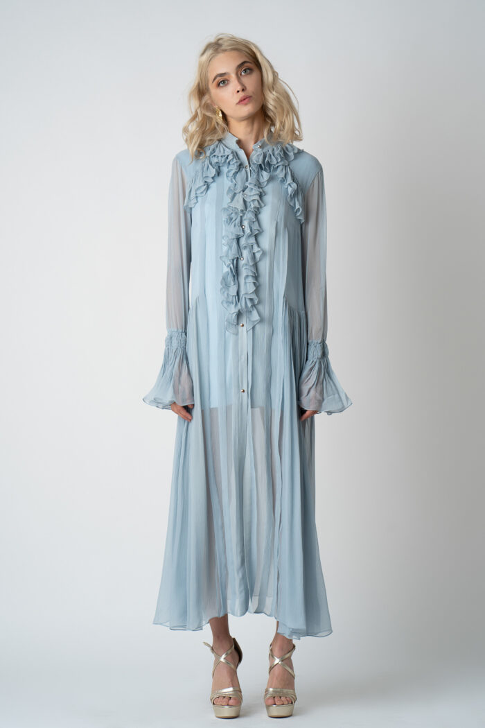 Rochie midi vaporoasa cu volane - imagine 2