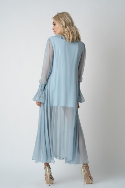 Rochie midi vaporoasa cu volane - imagine 4