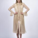 Rochie midi vaporoasa cu volane