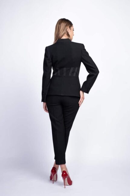 Sacou cu corset si detalii metalice - imagine 3