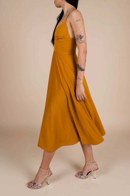 Rochie midi Lurisia Orange Brown - imagine 3