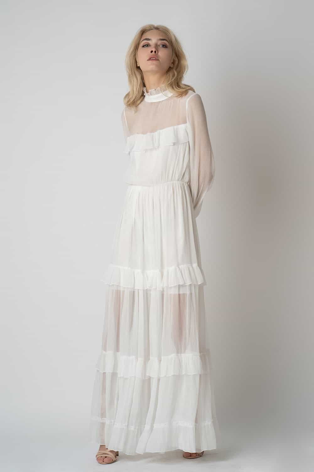 ROCHIE-LUNGA-DIN-MATASE-CU-VOLANE-SUPRAPUSE-6.jpg Rochie lunga cu volane si guler inalt - imagine 1