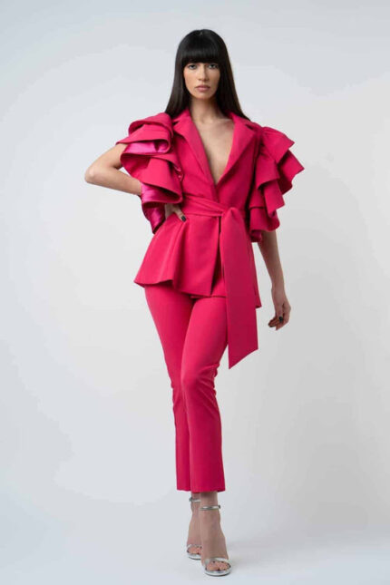 Pantalon conic fucsia